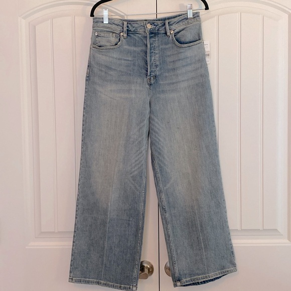 Free People Denim - Free People NWT Women's High Rise Wide Leg Jeans Size 29 Blue Button Fly